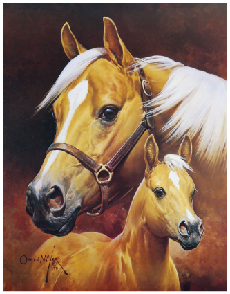 Mare and Foal by Orren Mixer